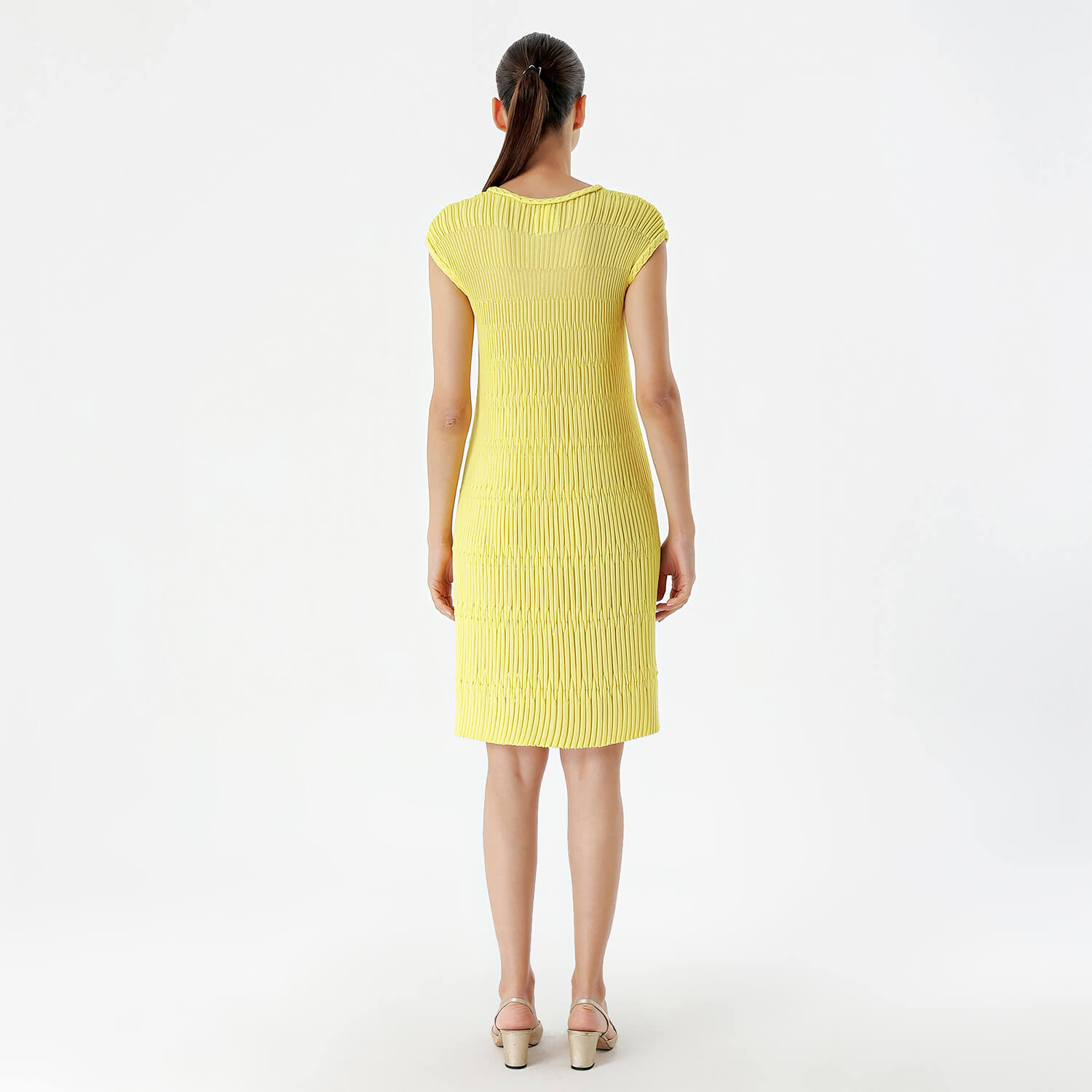 Chanel - Yellow CC Button Camisole Midi Dress